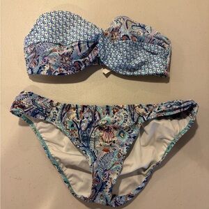 Victoria's Secret Blue and Purple Paisley Bikini